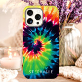 Tie Dye Regenboogswirl Aangepaste Naam Case-Mate iPhone Case