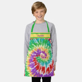 Tie Dye Regenboogswirl - Persoonlijke Kinderen Schort (Gedragen)