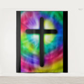 Tie Dye Religious CrossTapestry Wandkleed (Voorkant)