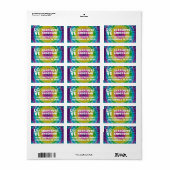 Tie-Dye retouradreslabels Vrede en Liefde Etiket (Full Sheet)