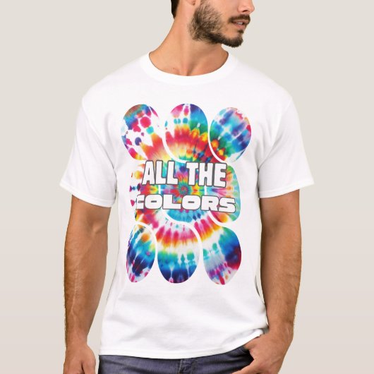 Tie-Dye Retro Funky Kleuren  T-shirt (Voorkant)