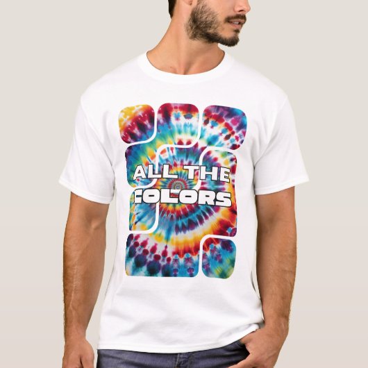 Tie-Dye Retro Funky Tijden T-shirt (Voorkant)