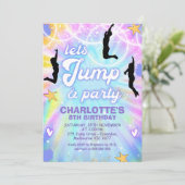 Tie Dye Retro Jump en Play Birthday Invitation Kaart (Staand voorkant)