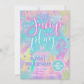 Tie Dye Retro Jump en Play Birthday Invitation Kaart (Voorkant)