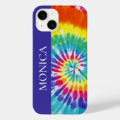 Tie Dye Retro Monogram kleurig Case-Mate iPhone Case (Achterkant)