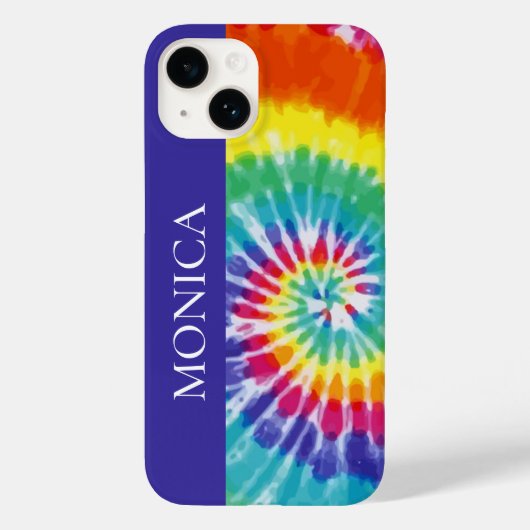 Tie Dye Retro Monogram kleurig Case-Mate iPhone Case (Achterkant)