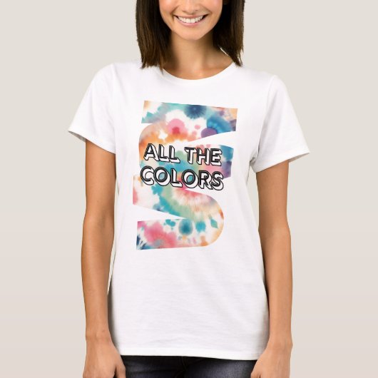 Tie-Dye Retro Pastel Design T-shirt (Voorkant)