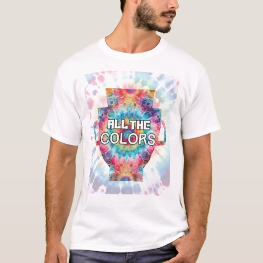 Tie-Dye Retro Trofee Design T-shirt (Voorkant)