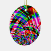 Tie Dye Retro Wave Fractal Keramisch Ornament (Rechts)