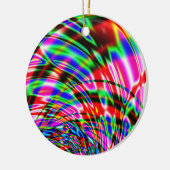 Tie Dye Retro Wave Fractal Keramisch Ornament (Links)