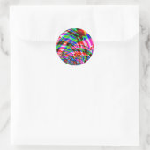 Tie Dye Retro Wave Fractal Ronde Sticker (Tas)