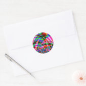 Tie Dye Retro Wave Fractal Ronde Sticker (Envelop)