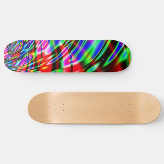 Tie Dye Retro Wave Fractal Skateboard (Horizontaal)