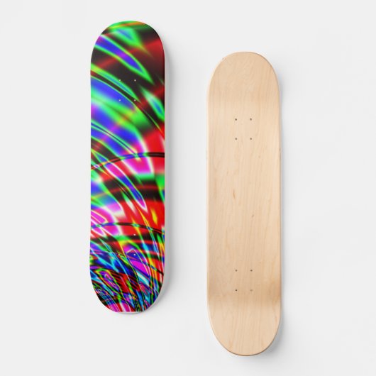 Tie Dye Retro Wave Fractal Skateboard (Voorkant)