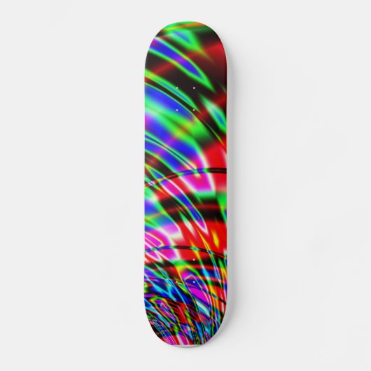 Tie Dye Retro Wave Fractal Skateboard (Voorkant)