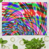 Tie Dye Retro Wave Fractal Theedoek (Gevouwen)