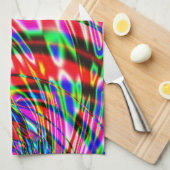 Tie Dye Retro Wave Fractal Theedoek (Quarter Fold)