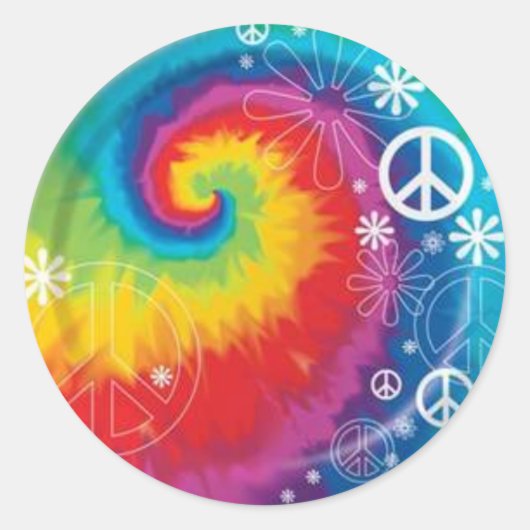 Tie dye ronde sticker (Voorkant)