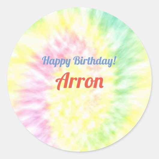 Tie Dye Ronde Sticker (Voorkant)