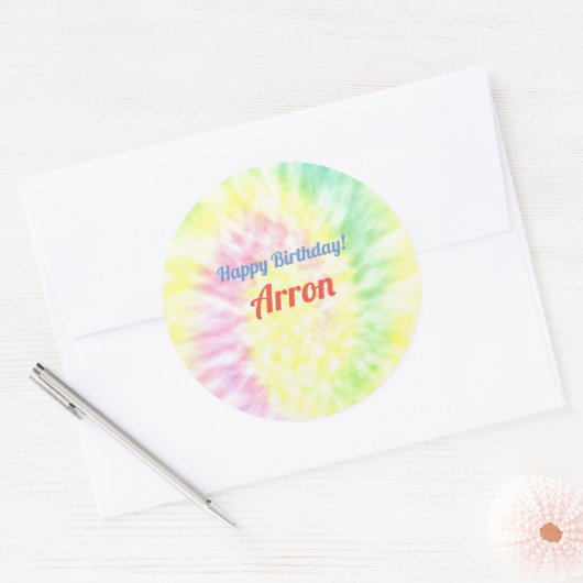 Tie Dye Ronde Sticker (Envelop)