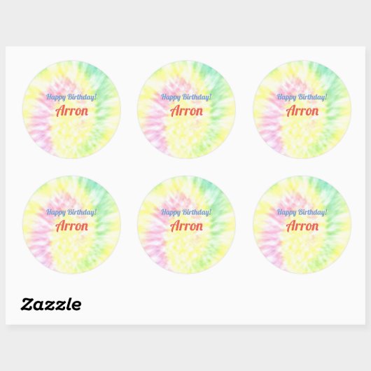 Tie Dye Ronde Sticker (Vel)
