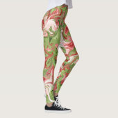 Tie Dye Rood Groen Kerstmis Ontwerp Leggings (Rechts)