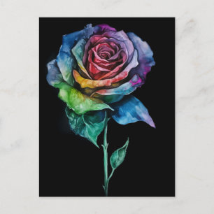 Tie Dye Roos Print Briefkaart