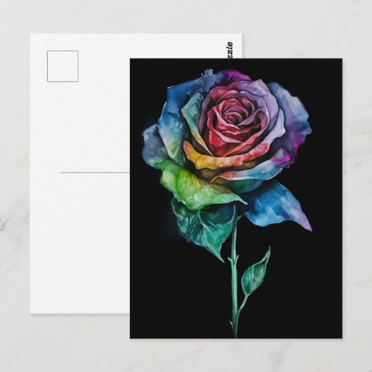 Tie Dye Roos Print Briefkaart (Voorkant / Achterkant)