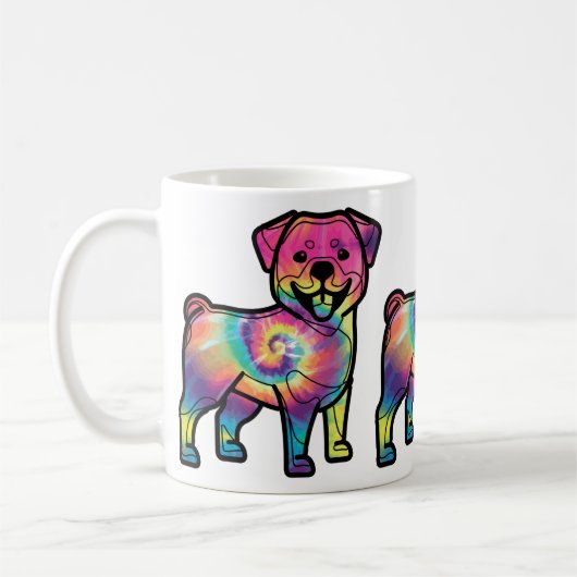 Tie Dye Rottweiler Koffiemok (Links)