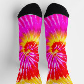 Tie Dye Roze Rood en Geel Design Sokken (Top)