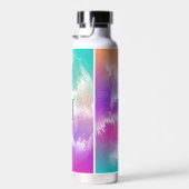 Tie Dye Roze Sinaasappel Blauwgroen Paarse Monogra Waterfles (Rechts)