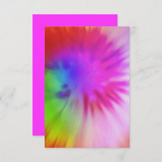 Tie Dye RSVP-kaarten RSVP Kaartje (Voorkant / Achterkant)