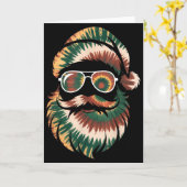 Tie Dye Santa Claus Face Xmas Boys Girls Kids Adul Kaart (Gele Bloem)