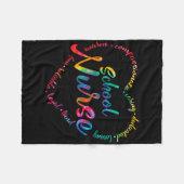 Tie Dye School Verpleegkundige Hart Woord Verpleeg Fleece Deken (Voorkant (Horizontaal))
