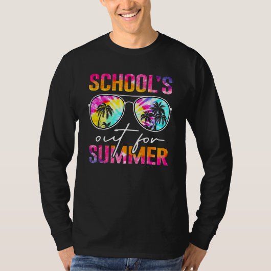 Tie Dye Schools Out For Summer Teacher Last Day Of T-shirt (Voorkant)