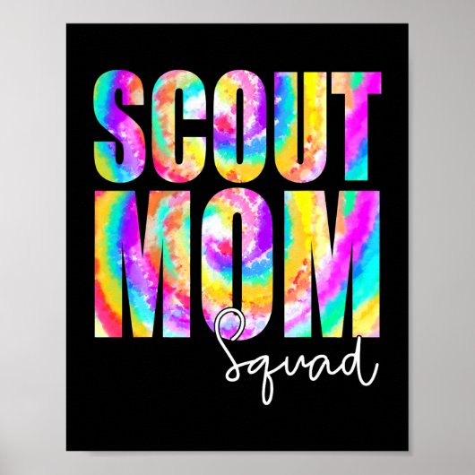 Tie Dye scout mam Squad terug naar schoolvrouwtje  Poster (Voorkant)