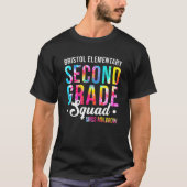 Tie Dye Second Grade Squad docent Student terug na T-shirt (Voorkant)