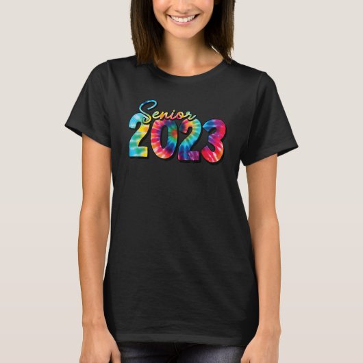 Tie Dye Senior 2023 Klasse 2023 Afstuderen Bachelo T-shirt (Voorkant)