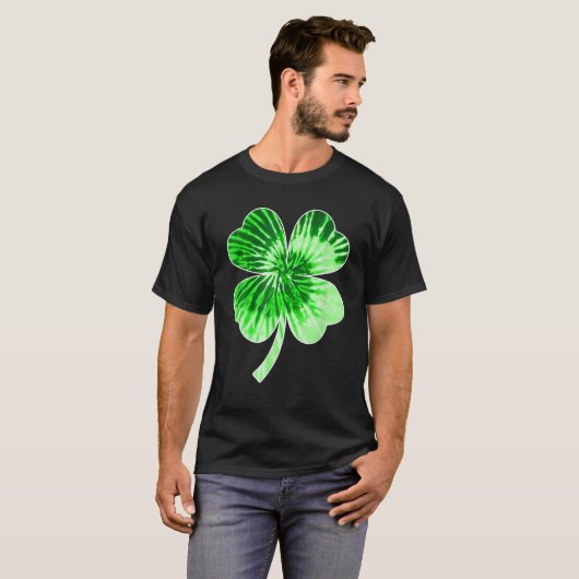 Tie Dye Shamrock St Patricks Day Funny Mannen Wome T-shirt (Voorkant volledig)
