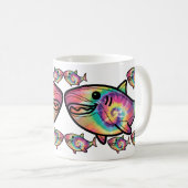 Tie Dye Shark: een kleurrijk aquatisch genot Koffiemok (Voorkant rechts)