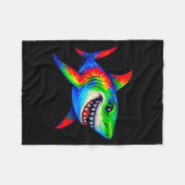 Tie-dye Shark Peace Sign Hipe  Fleece Deken (Voorkant (Horizontaal))