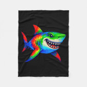 Tie-dye Shark Peace Sign Hipe  Fleece Deken (Voorkant)