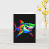 Tie-dye Shark Peace Sign Hipe  Kaart (Gele Bloem)