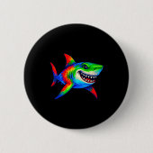 Tie-dye Shark Peace Sign Hipe Ronde Button 5,7 Cm (Voorkant)