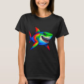 Tie-dye Shark Peace Sign Hipe  T-shirt (Voorkant)