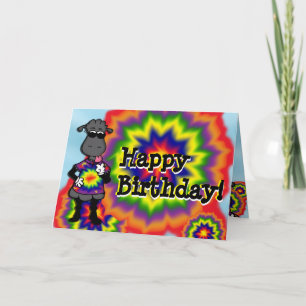 Tie Dye Sheep Birthday Card Kaart