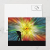 Tie Dye Silhouette Golfer Briefkaart (Voorkant / Achterkant)
