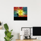 Tie Dye Silhouette Golfer Poster (Thuiskantoor)