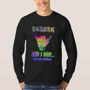 Tie Dye SKSKSK en I Oop Red de Schildpadden Aloha  T-shirt