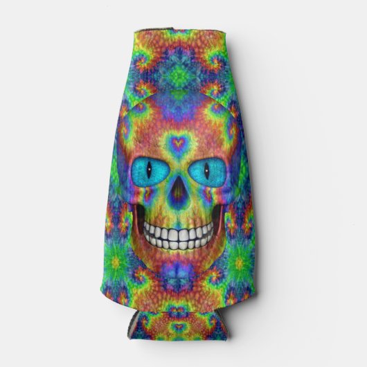 Tie Dye Skull Dead Zombie Bottle Cooler (Voorkant)